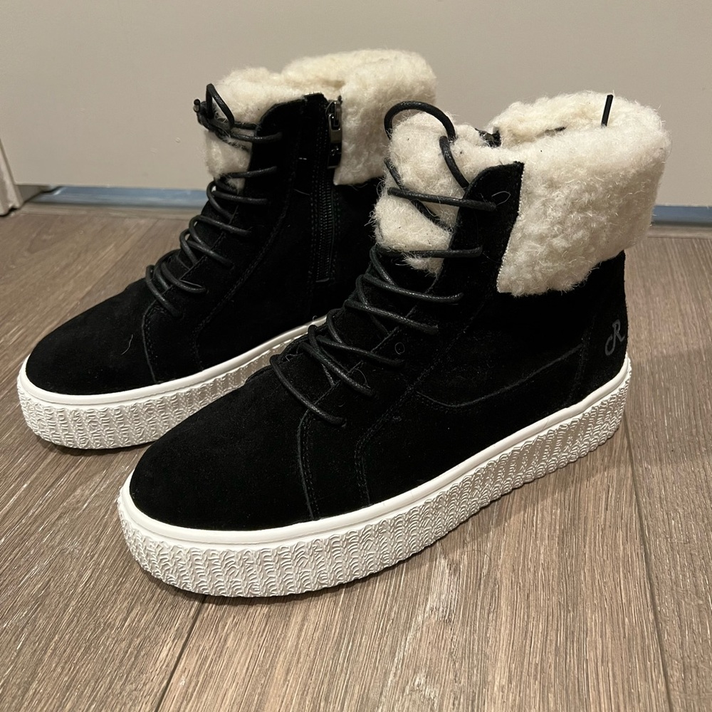 High top faux fur boots